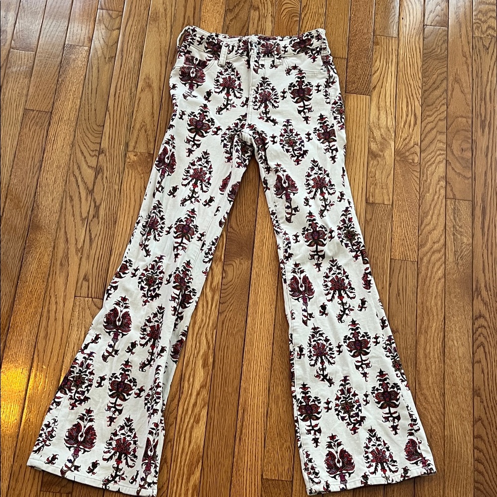 Pilcro and Letterpress High Rise Bootcut Corduroy Jeans Pants Paisley Boho 25‎